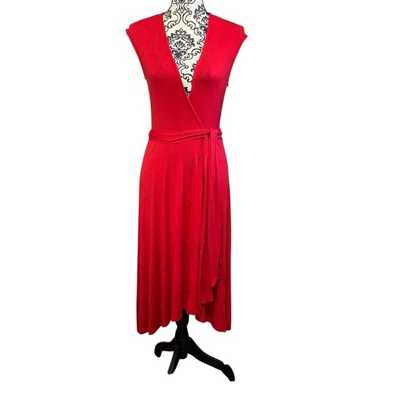 Frenzii Red Wrap Dress Sz-Medium - Picture 1 of 7